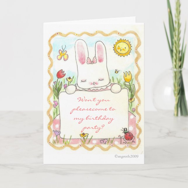 bunny birthday invitation (Front)