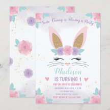 Bunny Birthday Invitation, Bunny Birthday