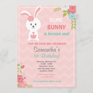 Bunny Birthday Invitation / Bunny Invitation