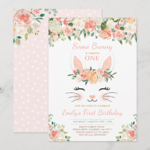 Bunny Birthday Invitation Some Bunny Birthday