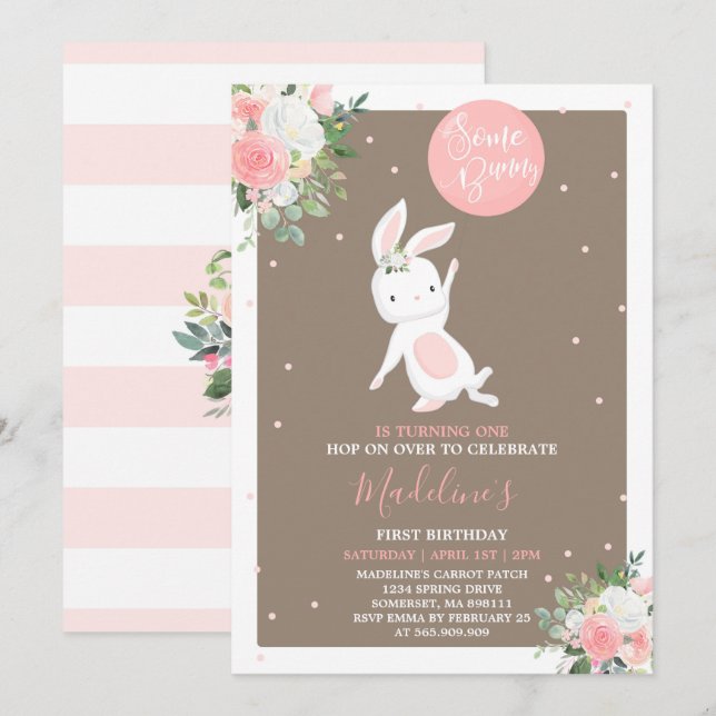 Bunny Birthday Invitation Some Bunny Birthday (Front/Back)