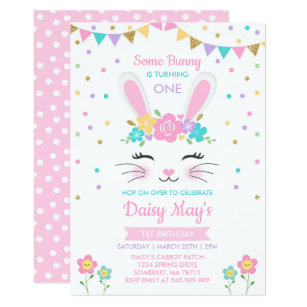 Bunny Birthday Invitations Zazzle Uk