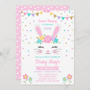 Bunny Birthday Invitation Some Bunny Birthday