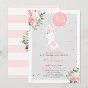 Bunny Birthday Invitation Some Bunny Birthday