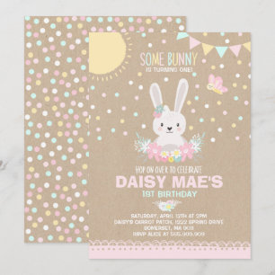 Bunny Birthday Invitation Some Bunny Birthday