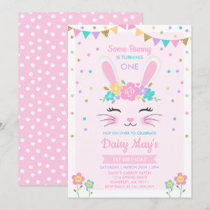 Bunny Birthday Invitation Some Bunny Birthday