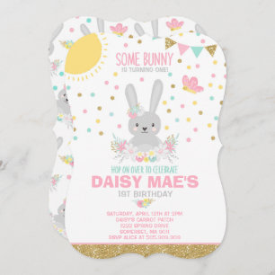 Bunny Birthday Invitation Some Bunny Birthday