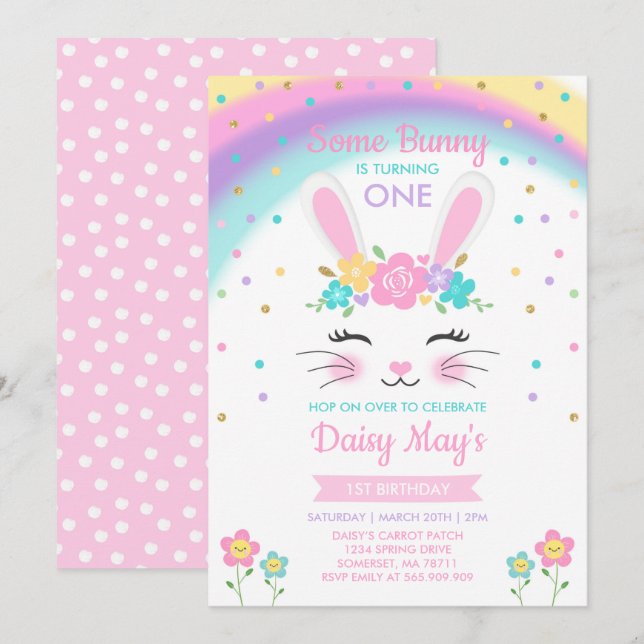 Bunny Birthday Invitation Some Bunny Birthday (Front/Back)