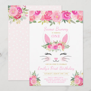 Bunny Birthday Invitation Some Bunny Birthday