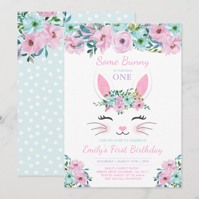 Bunny Birthday Invitation Some Bunny Birthday (Front/Back)
