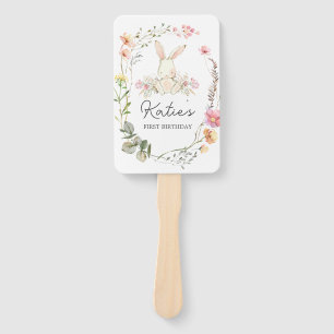 Bunny Birthday Invitation, Some bunny is one Invit Hand Fan