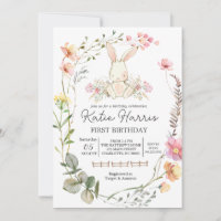 Bunny Birthday Invitation, Some bunny is one