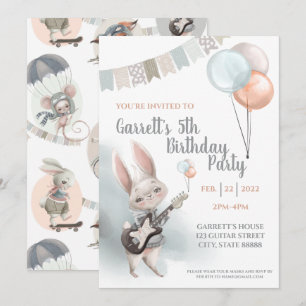 Bunny Birthday Party Invitation