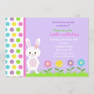 Bunny  Birthday Party Invitations