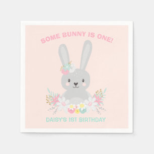 Bunny Birthday Party Napkin Some Bunny Birthday