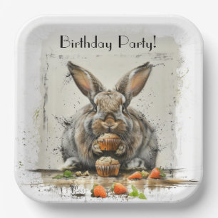 Bunny Birthday party Paper Plate