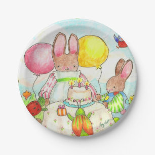 Bunny Birthday Party Paper Plate