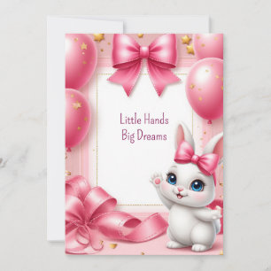 Bunny Birthday Party Pink PinkTheme 🐰 Invitation