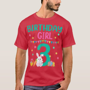 Bunny Birthday Party Rabbit Is 3 Year Old Easter B T-Shirt