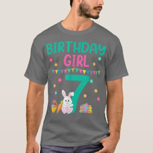 Bunny Birthday Party Rabbit Is 7 Year Old Easter B T-Shirt