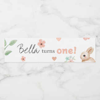 Bunny Birthday Party Water Bottle Label