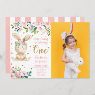 Bunny Birthday Photo Invitation