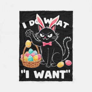 Bunny Black Cat Easter Egg Sket Fleece Blanket