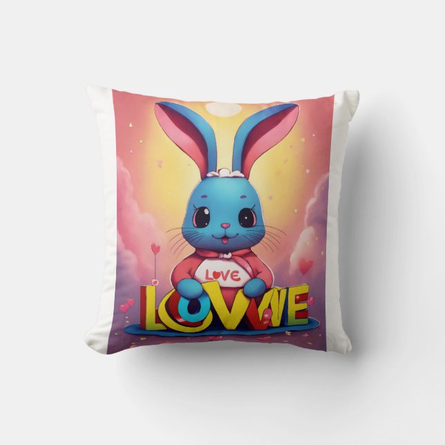 "Bunny Bliss Accent Pillow" Cushion (Front)