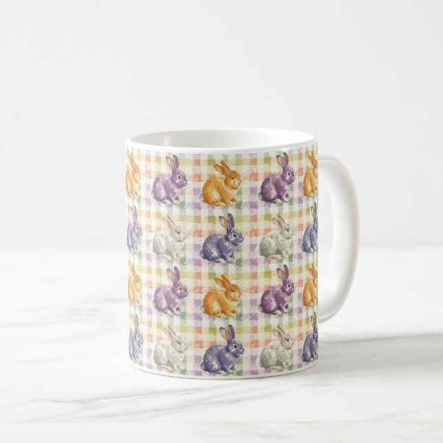 Bunny Bliss Delights: Pastel Dreams Coffee Mug (Front Right)