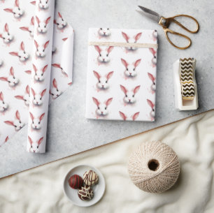 Bunny Bliss - Pastel Pink Easter Wrapping Paper