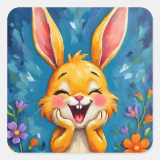 Bunny Bliss Square Sticker