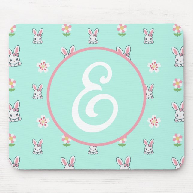 Bunny Bloom Delight Mouse Mat (Front)