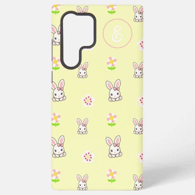 Bunny Bloom Delight Samsung Galaxy S22 Ultra Case (Back)