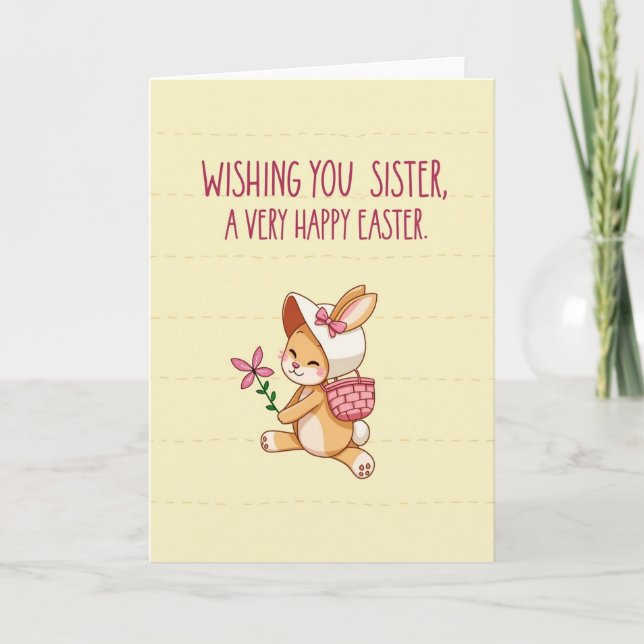 Bunny Bloom Easter Card (Front)