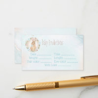 Bunny Blue Boy Baby Shower Baby Predictions Card