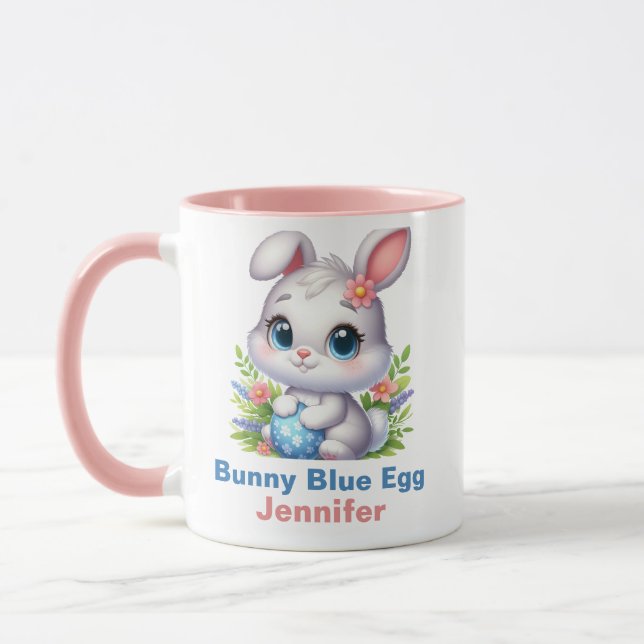 Bunny Blue Egg Mug (Left)