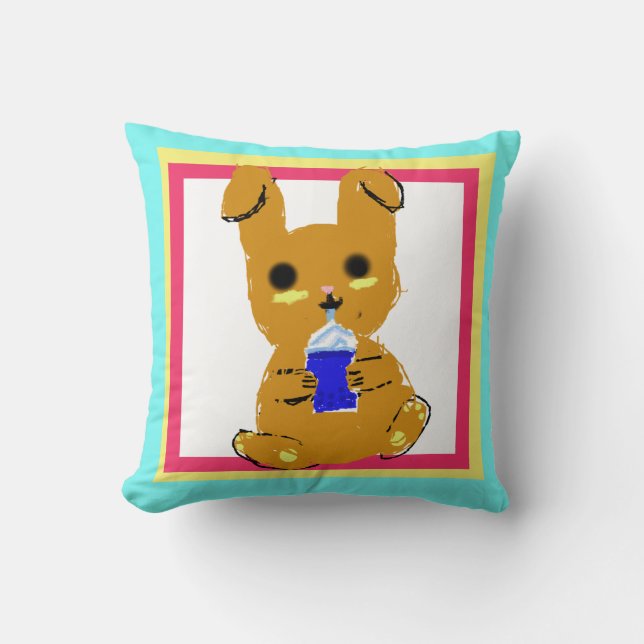 bunny boba cushion (Front)