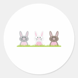 Bunny Border Classic Round Sticker