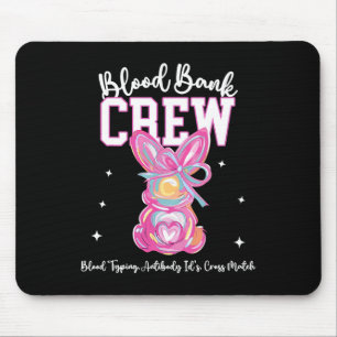 Bunny Bow Easter Blood Bynk Crew Medical Lab Tech Mouse Mat
