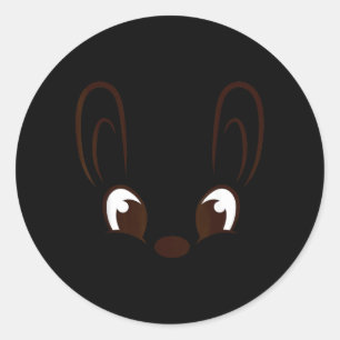 Bunny Boy Face Rabbit Halloween Costume Easter Classic Round Sticker