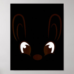 Bunny Boy Face Rabbit Halloween Costume Easter Poster