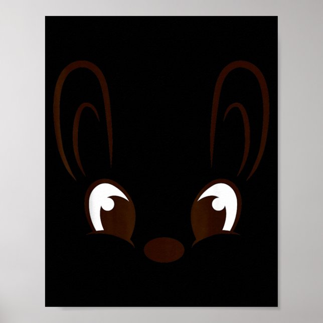Bunny Boy Face Rabbit Halloween Costume Easter Poster (Front)