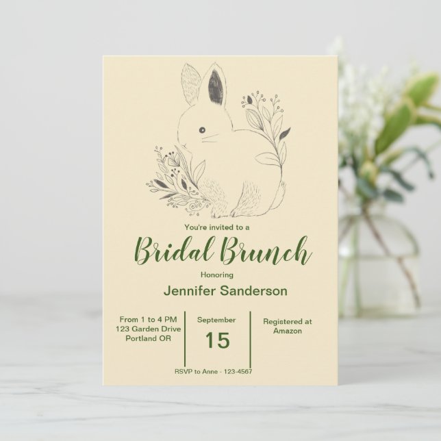 Bunny Bridal Brunch Invitation (Standing Front)