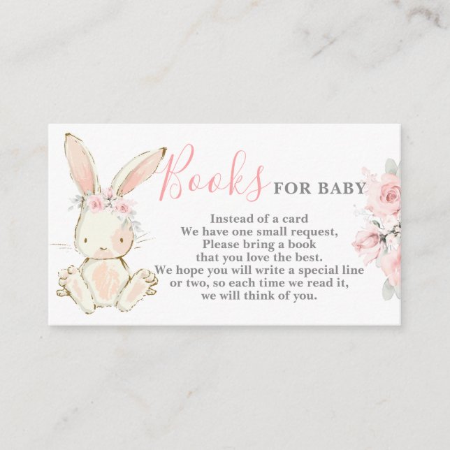 Bunny Bring a Book for girl Card (Front)