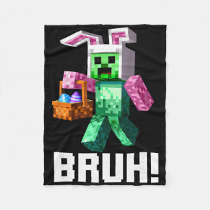 Bunny Bruh Meme Easter Day Dab Funny Bunny Teens B Fleece Blanket