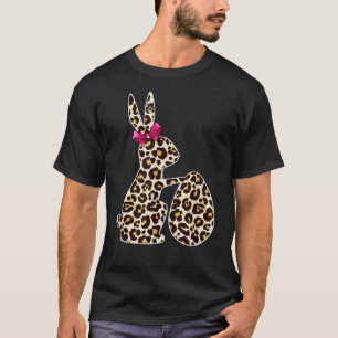 Bunny Buffalo Leopard Plaid Print Happy Easter Day T-Shirt