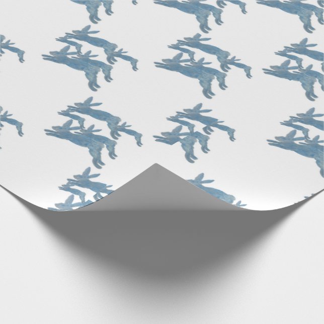 Bunny Bunnies Rabbit Stampede  Wrapping Paper (Corner)