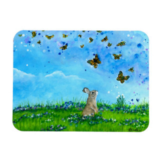 Bunny & Butterflies Magnet by Bihrle