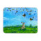 Bunny & Butterflies Magnet by Bihrle