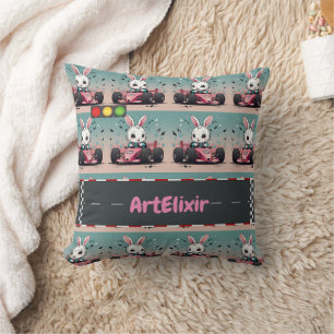 Bunny Car Racer Cushion